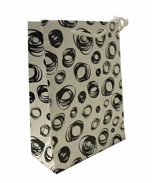 Пакет подарочный ламинированный(135x180x60мм) (Black-White/Черно-белый) - 2